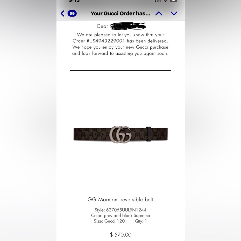 Brand New Gucci Reversible belt
